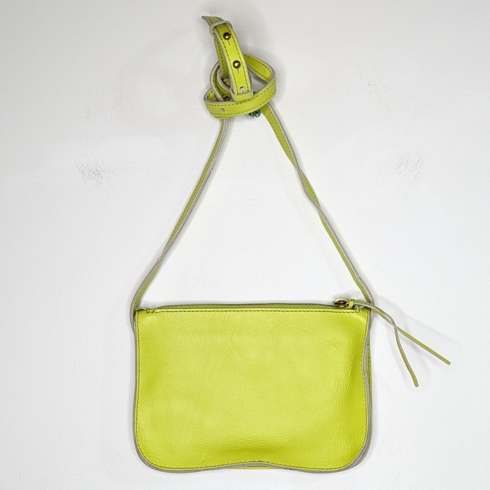 Women’s Lime Green Leather Crossbody Bag